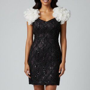 Susan Roselli Vijack Black Sequin Dress • Size 4 • Vintage 90s Formal Glam